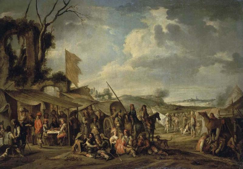 Cornelis de Wael A Camp by the Ruins China oil painting art